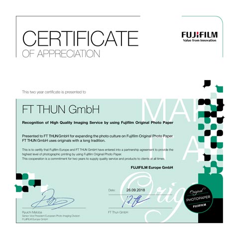 Fuji Zertifikat